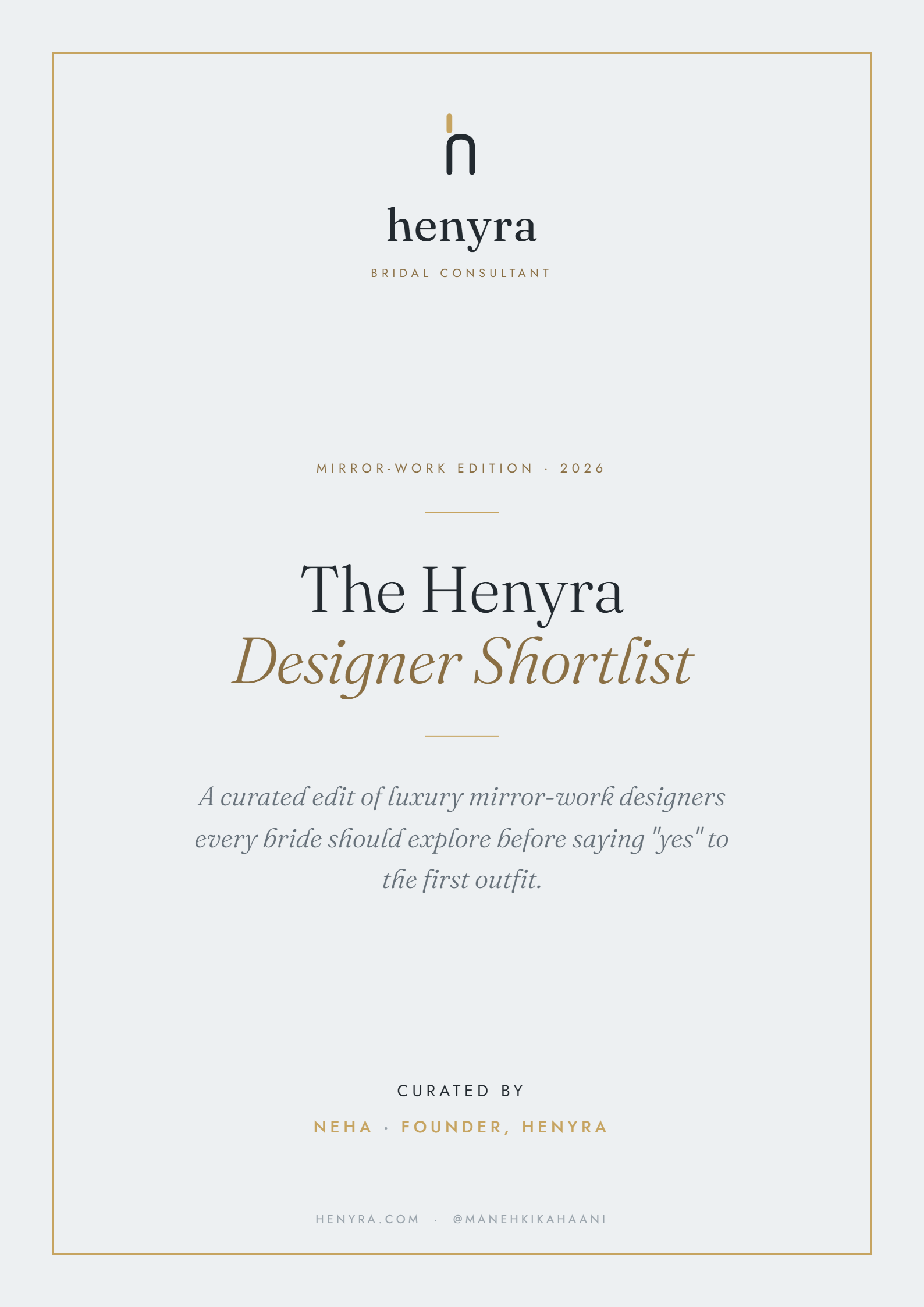 The Henyra Designer Shortlist — henyra guide cover